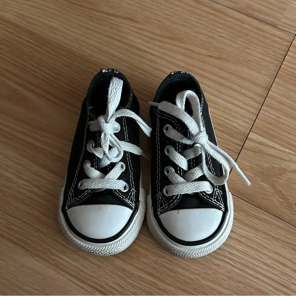 Converse Black Double Tongue All Star Sneakers Infant 5